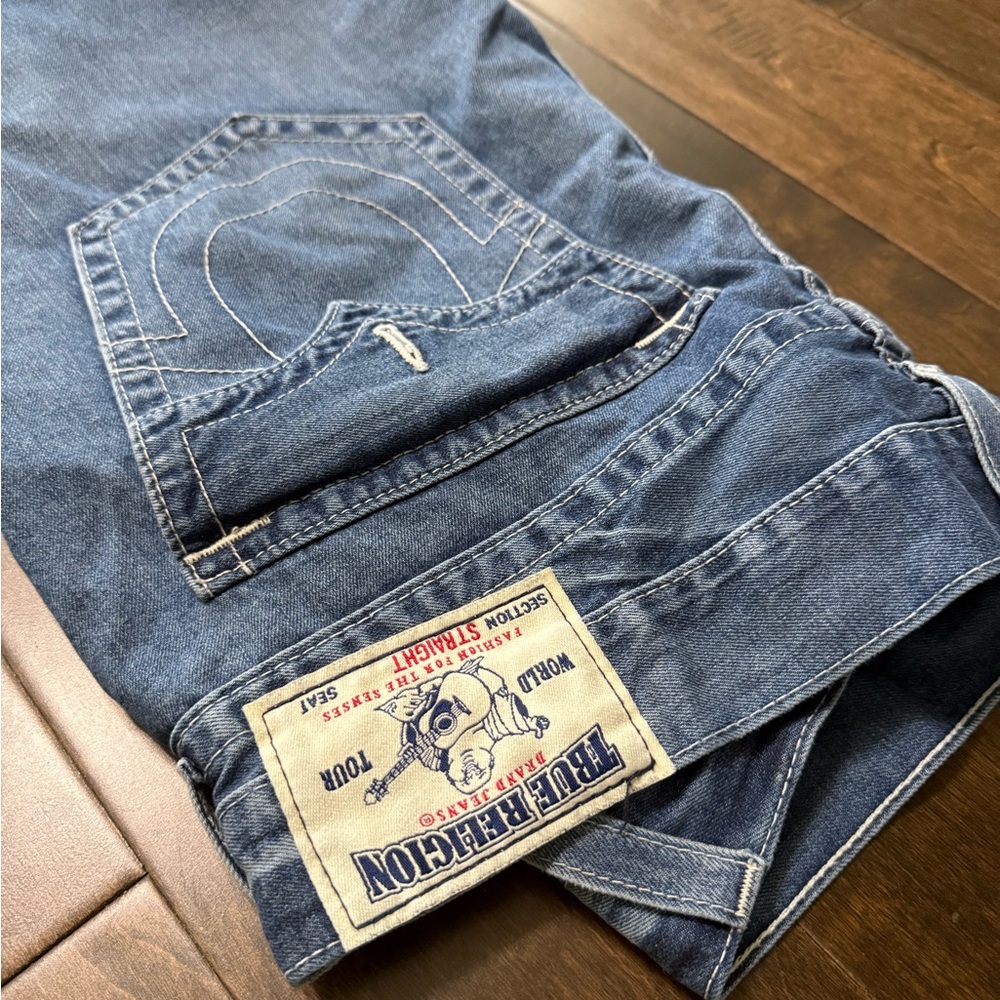 True Religion Men's Straight Jeans in Classic Blue